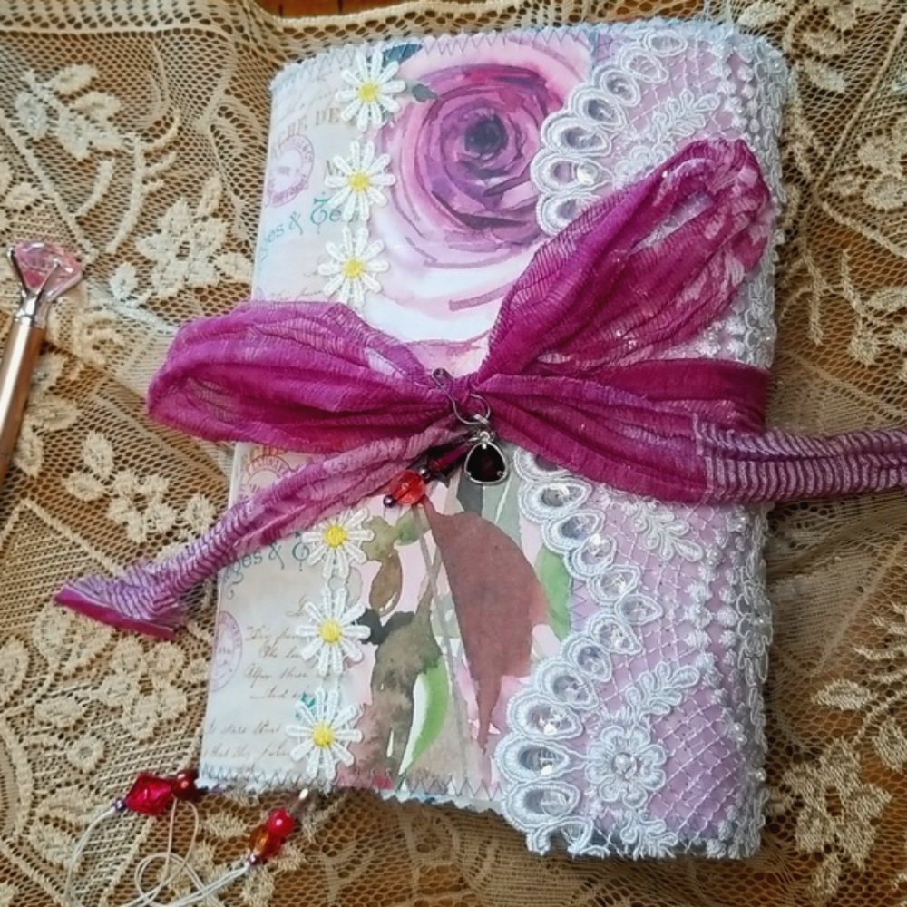 Dreamy Lavender Floral Wrap Around Junk Journal